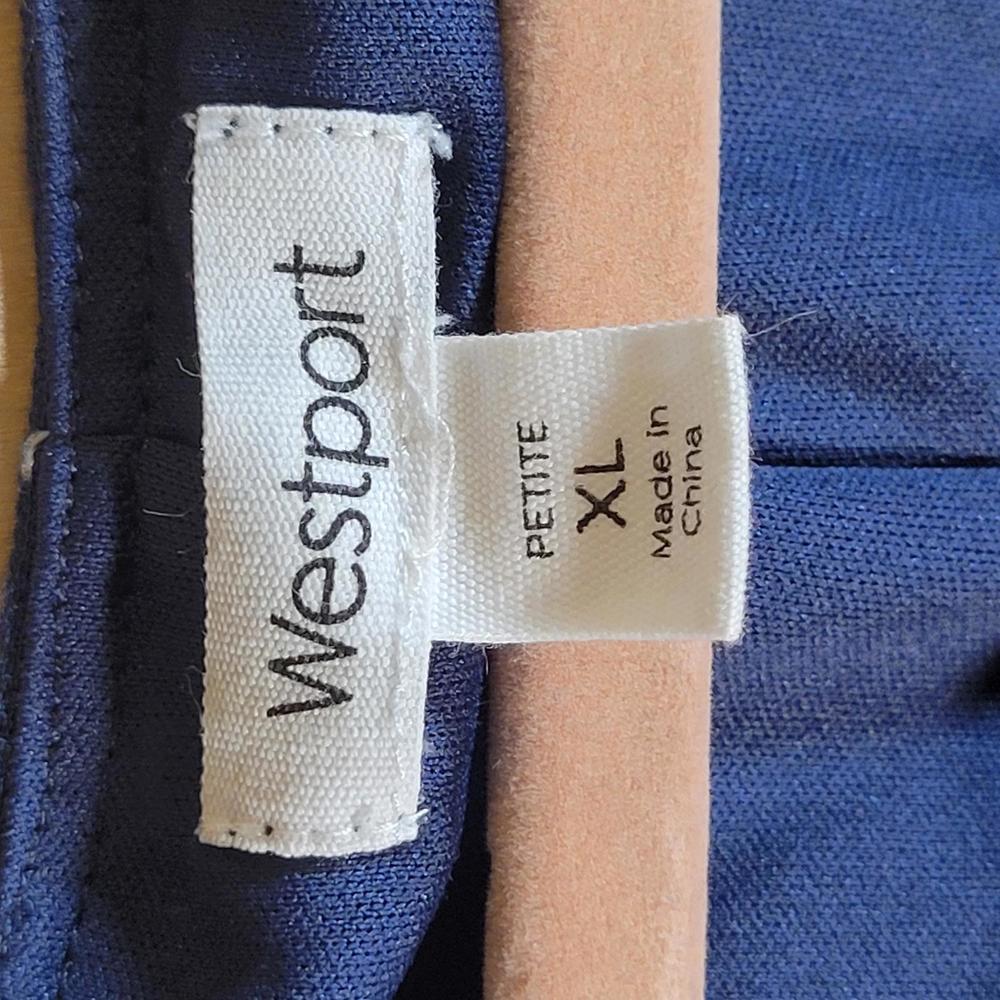 Westport Blue Red Embroidered Metallic Sleeveless Dress Women Petite Size XL - Picture 3 of 10